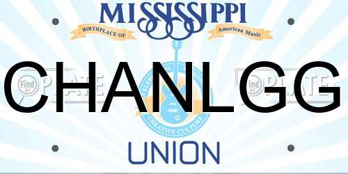 CHANLGG Mississippi License Plate