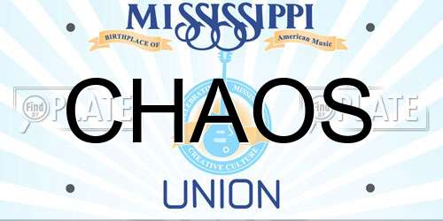 CHAOS Mississippi License Plate