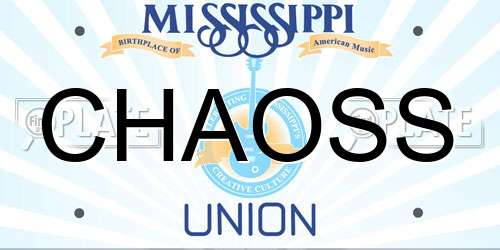 CHAOSS Mississippi License Plate