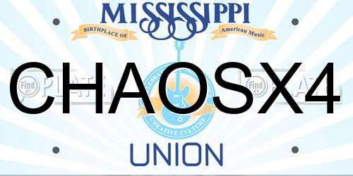 CHAOSX4 Mississippi License Plate