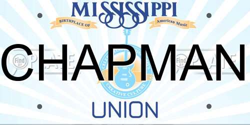 CHAPMAN Mississippi License Plate