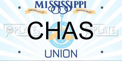 CHAS Mississippi License Plate