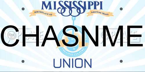 CHASNME Mississippi License Plate
