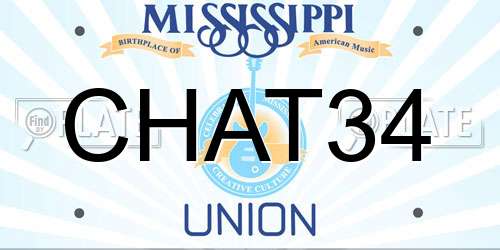 CHAT34 Mississippi License Plate