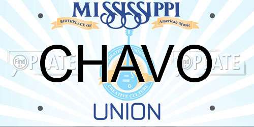 CHAVO Mississippi License Plate