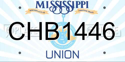 CHB1446 Mississippi License Plate