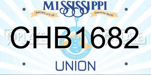 CHB1682 Mississippi License Plate