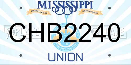 CHB2240 Mississippi License Plate