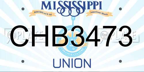 CHB3473 Mississippi License Plate