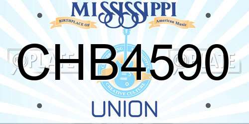 CHB4590 Mississippi License Plate