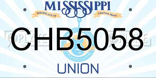 CHB5058 Mississippi License Plate