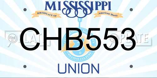 CHB553 Mississippi License Plate