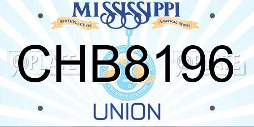 CHB8196 Mississippi License Plate