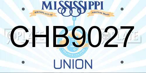 CHB9027 Mississippi License Plate
