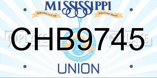 CHB9745 Mississippi License Plate