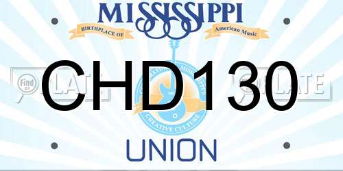 CHD130 Mississippi License Plate