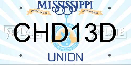 CHD13D Mississippi License Plate