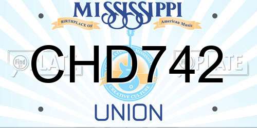 CHD742 Mississippi License Plate