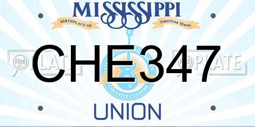 CHE347 Mississippi License Plate