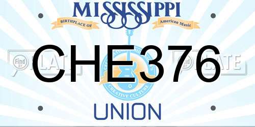 CHE376 Mississippi License Plate