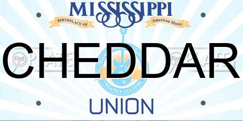 CHEDDAR Mississippi License Plate