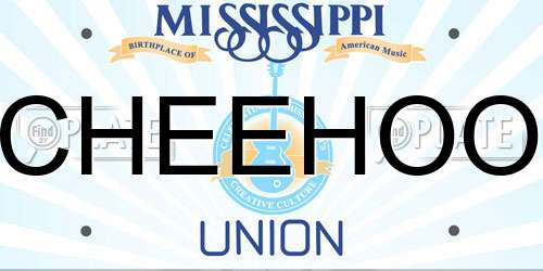 CHEEHOO Mississippi License Plate