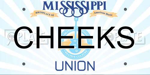 CHEEKS Mississippi License Plate