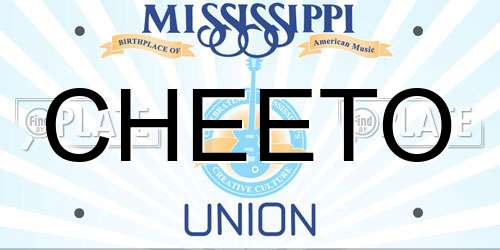 CHEETO Mississippi License Plate