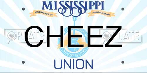 CHEEZ Mississippi License Plate
