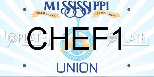 CHEF1 Mississippi License Plate
