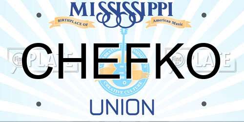 CHEFKO Mississippi License Plate