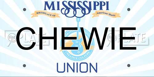 CHEWIE Mississippi License Plate