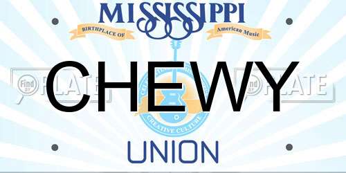 CHEWY Mississippi License Plate