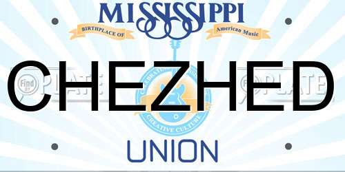 CHEZHED Mississippi License Plate