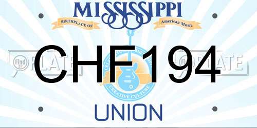 CHF194 Mississippi License Plate
