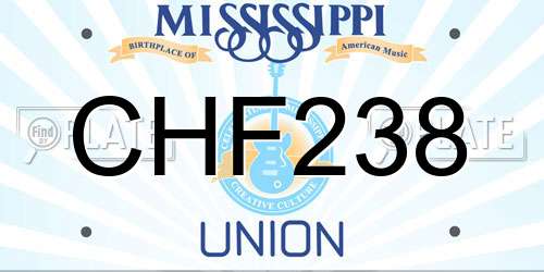 CHF238 Mississippi License Plate