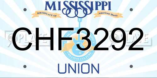CHF3292 Mississippi License Plate