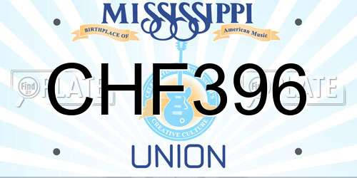 CHF396 Mississippi License Plate