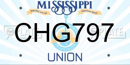 CHG797 Mississippi License Plate