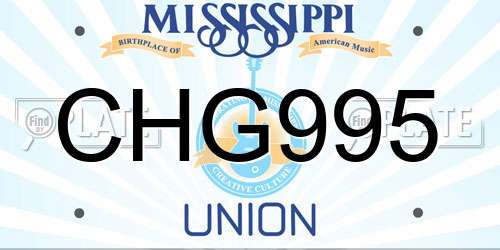 CHG995 Mississippi License Plate