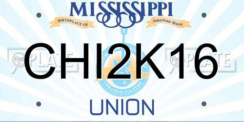 CHI2K16 Mississippi License Plate