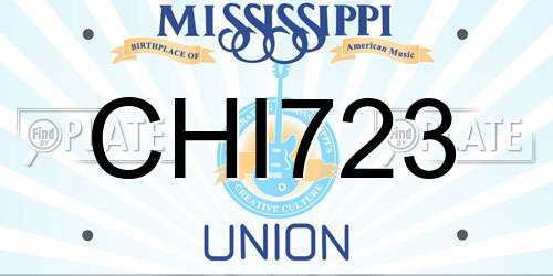 CHI723 Mississippi License Plate
