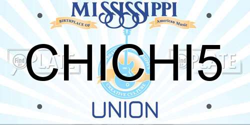 CHICHI5 Mississippi License Plate