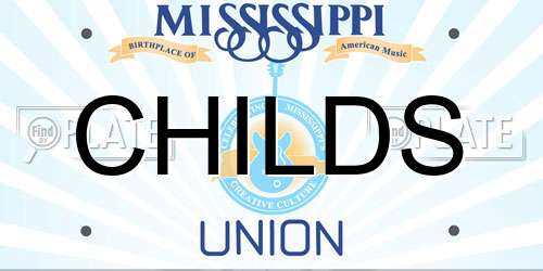 CHILDS Mississippi License Plate