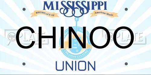 CHINOO Mississippi License Plate