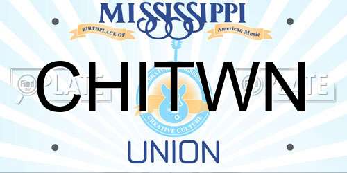 CHITWN Mississippi License Plate
