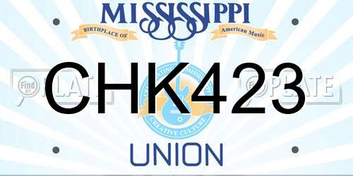 CHK423 Mississippi License Plate