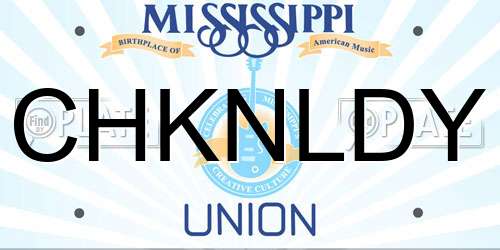 CHKNLDY Mississippi License Plate