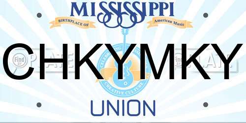 CHKYMKY Mississippi License Plate
