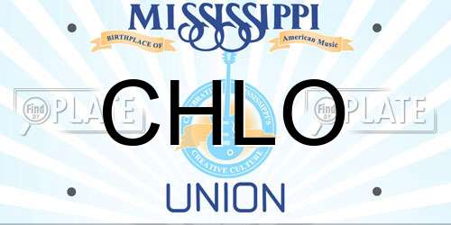 CHLO Mississippi License Plate